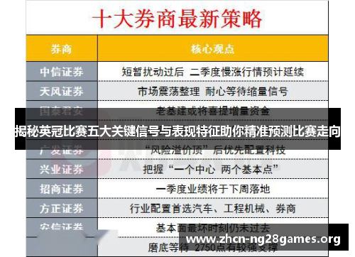 揭秘英冠比赛五大关键信号与表现特征助你精准预测比赛走向 揭秘英冠比赛五大关键信号与表现特征助你精准预测比赛走向