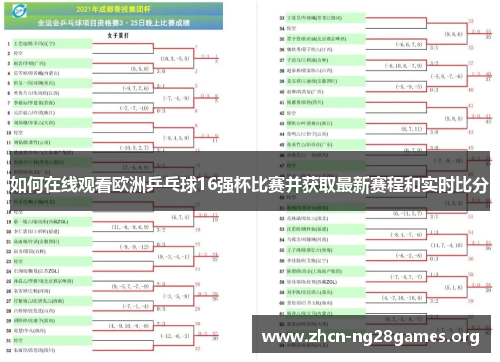 如何在线观看欧洲乒乓球16强杯比赛并获取最新赛程和实时比分